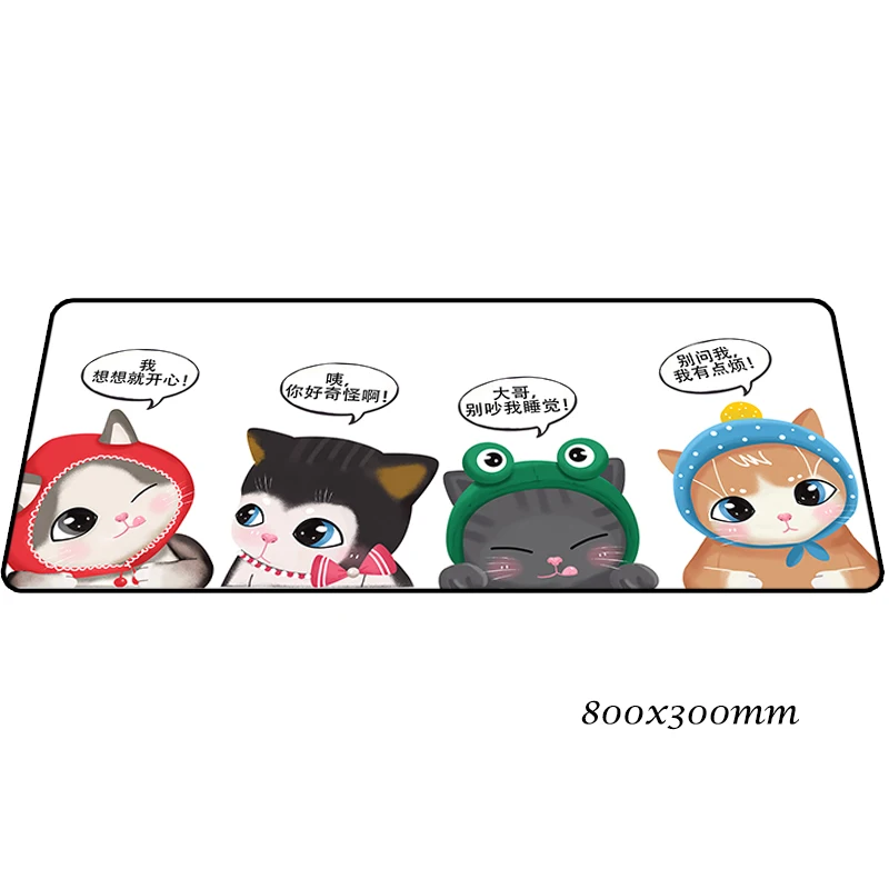 design 5 Коврик для мыши с кошкой 80x30 см, натуральный каучук, игровой коврик для мыши, большой геймерский коврик, милый компьютерный стол, коврик для мыши, клавиатура, большие игровые коврики - Цвет: design 5