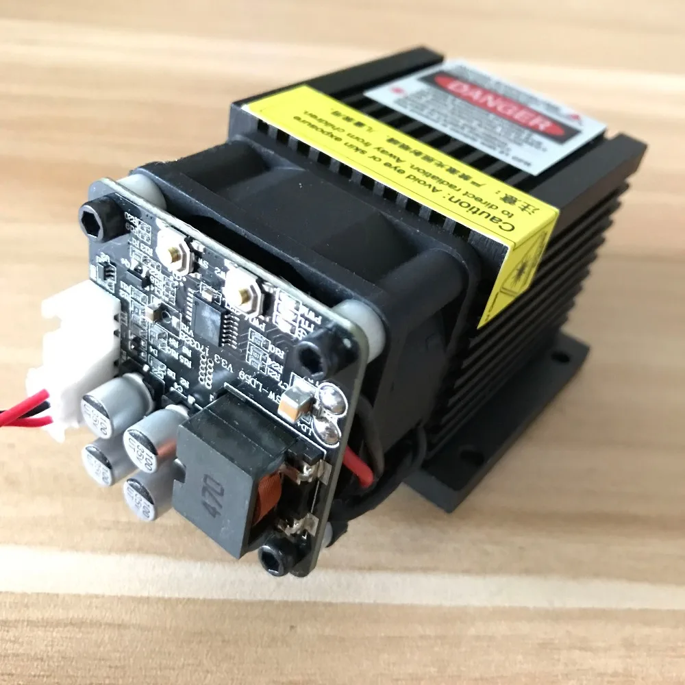 Бесплатная доставка 7 Вт Мощный лазерный гравировальный модуль 450 нм Синяя