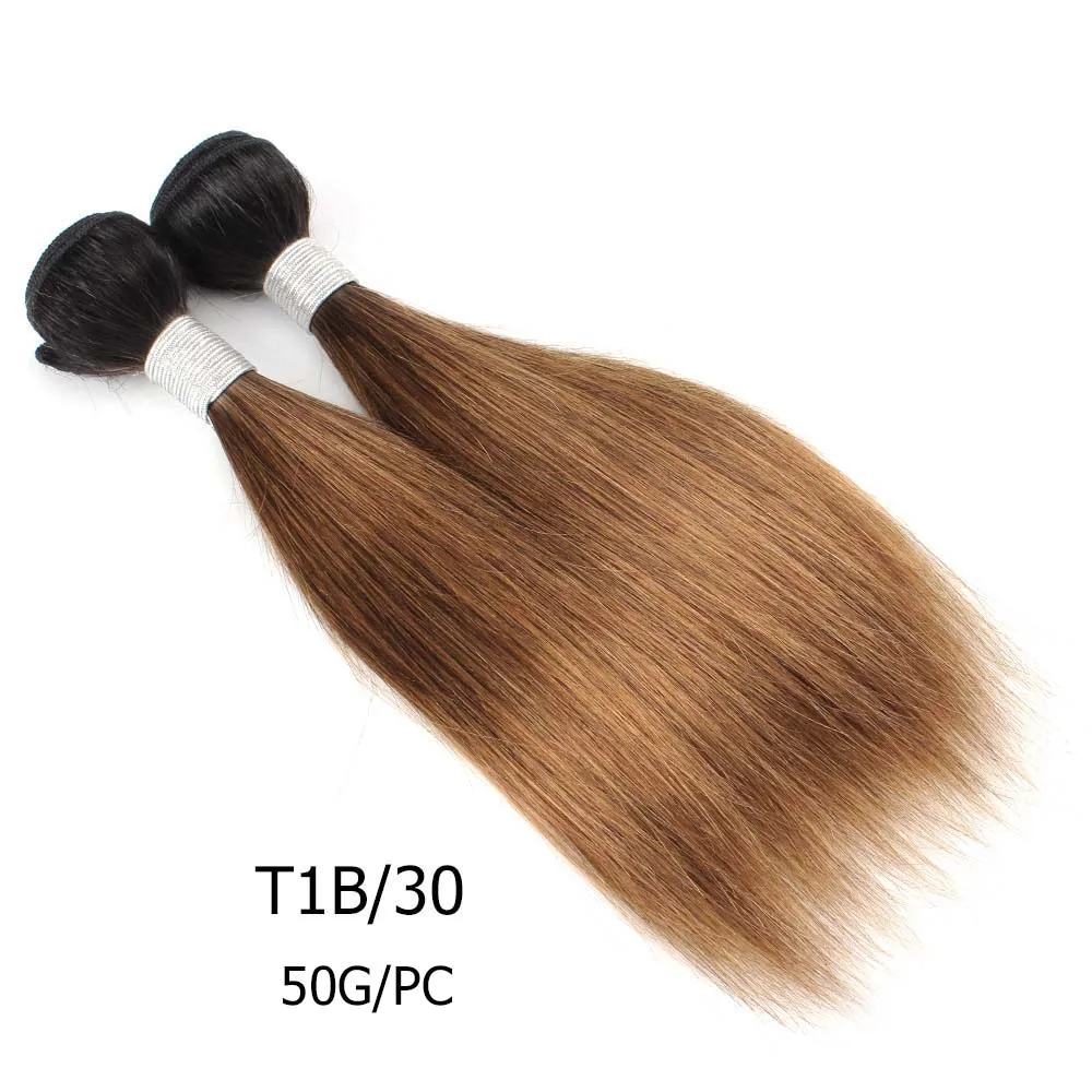 50g 1B 30 Bobbi коллекция 2 пучка 50 г/шт. Омбре мед блонд темно-коричневый индийские волосы переплетения короткий Боб Стиль Прямые не Реми человеческие волосы - Цвет волос: 50g 1B 30
