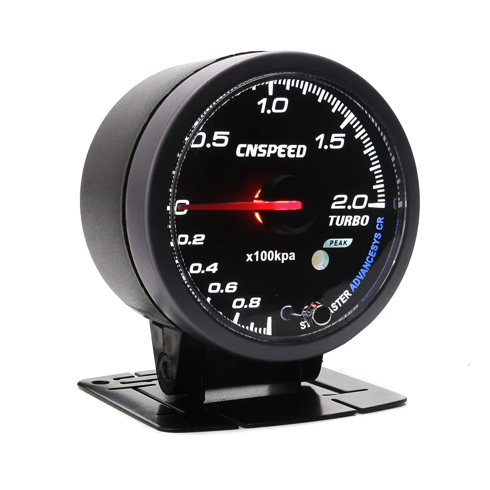 Free Shipping CNSPEED 60MM Auto turbo boost gauge -1-2Bar Amber/White backlight with peak Function Car meter | Автомобили и