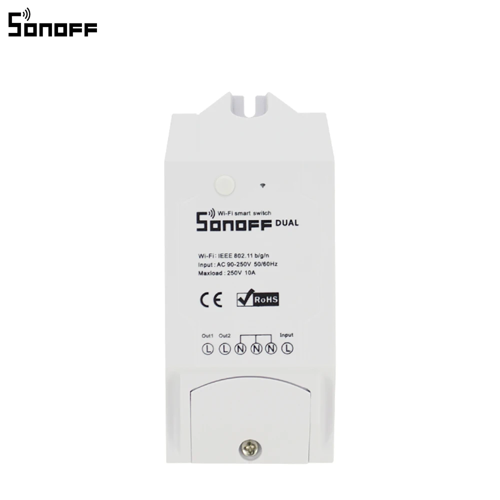 Беспроводной смарт-переключатель Sonoff 2 канала дистанционное управление Wi-Fi |