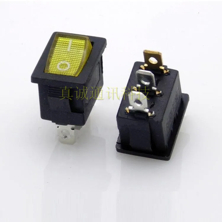25 шт. кулисный переключатель красный Кулисный KCD1 102N 250 В 6A 125 в 10A 3 pin 2 зубчатых