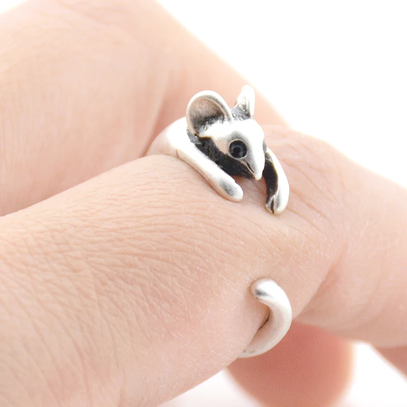 Милое Винтажное кольцо Hademade с серебряным покрытием в стиле панк мышью бохо