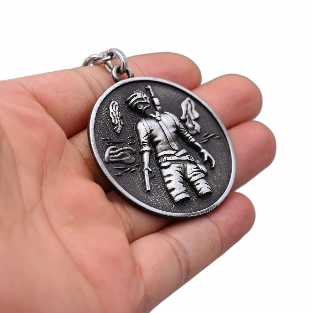 

Julies 12pcs//lot Wholesale PUBG Playerunknown's Battlegrounds Letter Keychain Round Metal Pendant Key Ring Holder Chaveiro Men