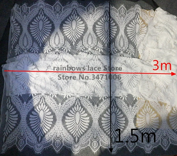3 м/лот черно-белая Удобная кружевная ткань с ресничками сделай сам для