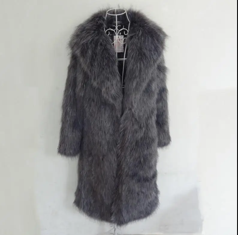 S/6Xl мужской длинный участок большой Размеры жилет из искусственного лисьего меха