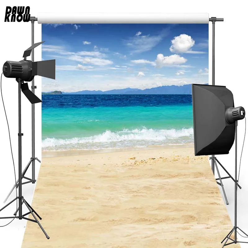 

DAWNKNOW Seawater Sky Vinyl Photography Background For Baby New Fabric Polyester Backdrop For Family Photo Studio F2631