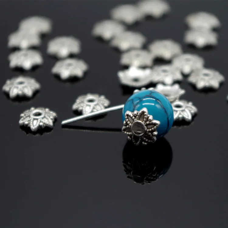 100 шт. посеребренные металлические бусины в форме цветка s 7 мм|jewelry parts|metal bead capsbead