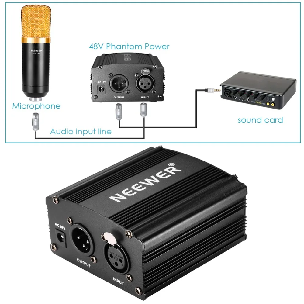 Neewer NW 800 конденсаторный микрофон (черный/золотой) и комплект наушников монитора с