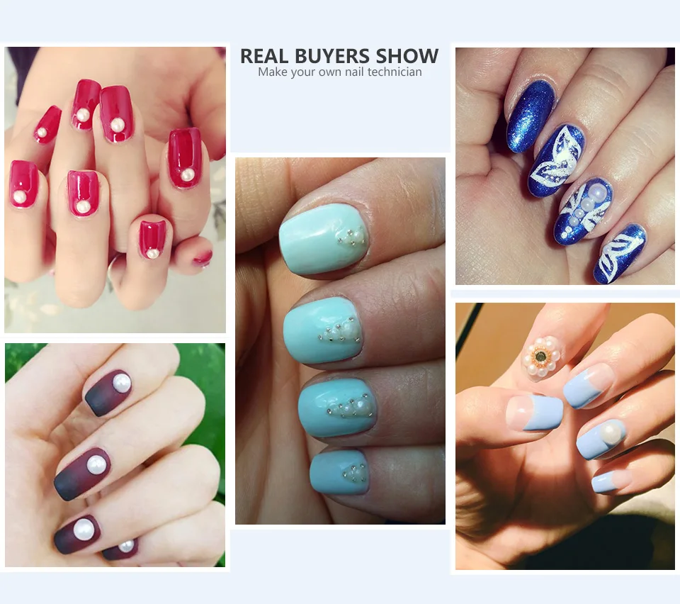 стразы для ногтей дизайн Nail Art декорация 4 Размеры Half Round White Pearl Советы Шпильки