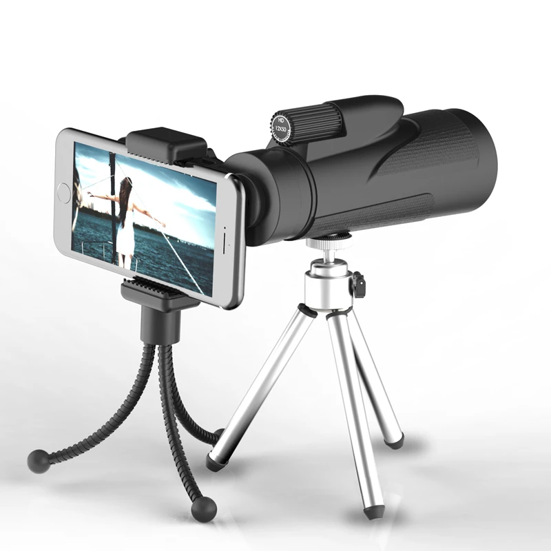Монокуляр SUNCORE HD 12X50 для охоты в Военном Стиле профессиональный телескоп высокого