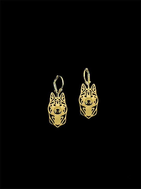 

New 2016 Unique Romantic Gold Silver Color Norwegian Buhund Drop Earrings Wholesale Animal Earrings For Women Girl Aros