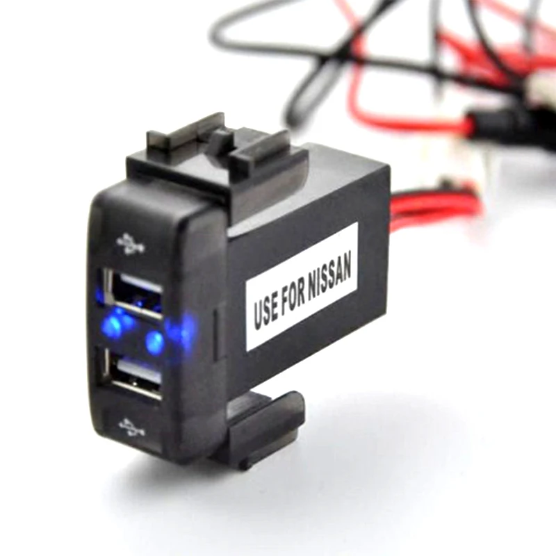 Автомобильная запасная розетка для Nissan 2USB порта преобразование U диска установка