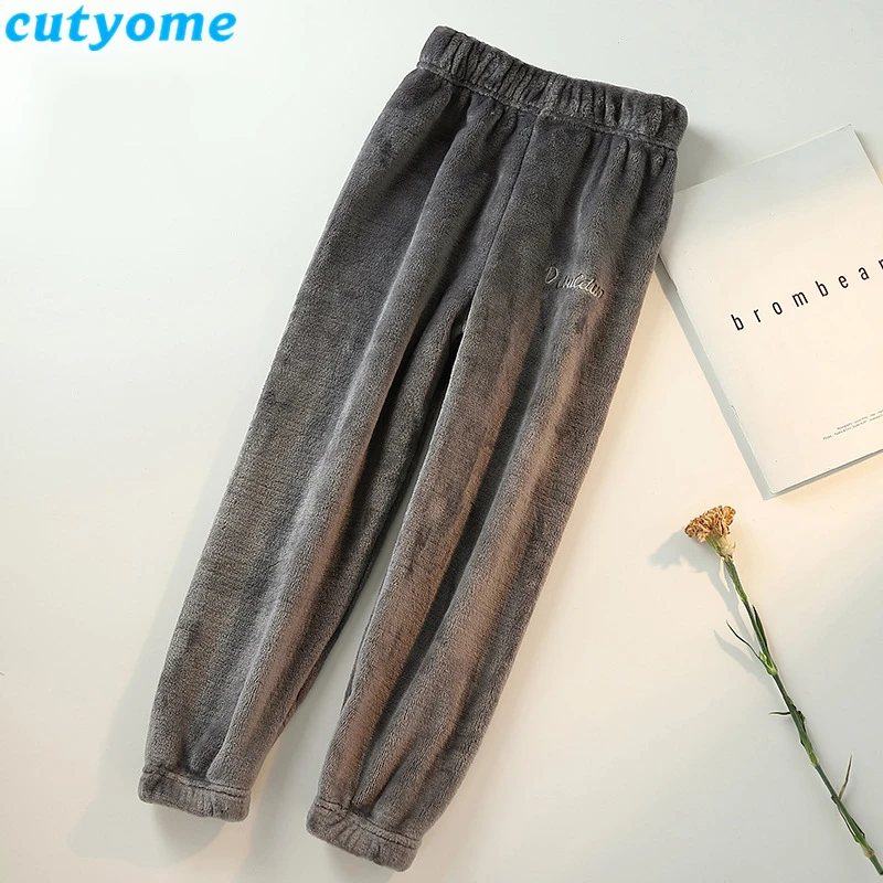 Cutyome/Детские флисовые штаны Зимние повседневные штаны для малышей теплые бархатные утолщающие Брюки Одежда для мальчиков и девочек-подростков 12-14 лет