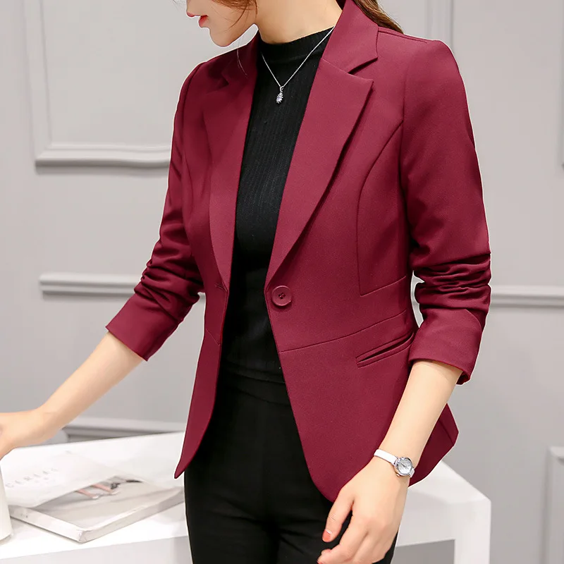 

new arrival OL lady suit long sleeved thin suit 2018 spring autumn and winter suit office fashion bottoming solid tops