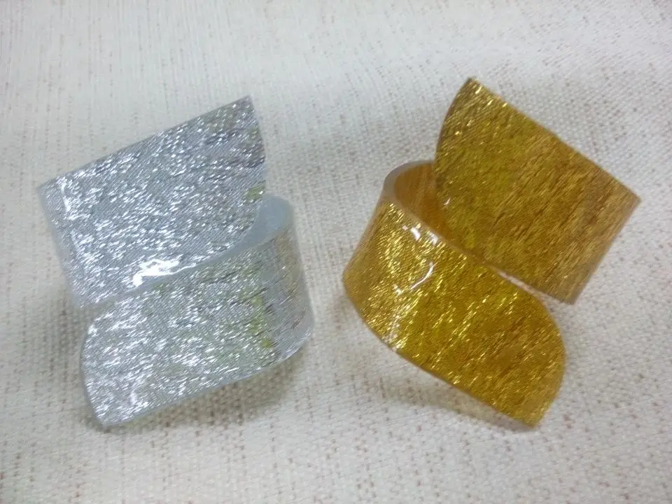 200pcs серебряные/золотые акриловые кольца для салфеток в минималистичном дизайне