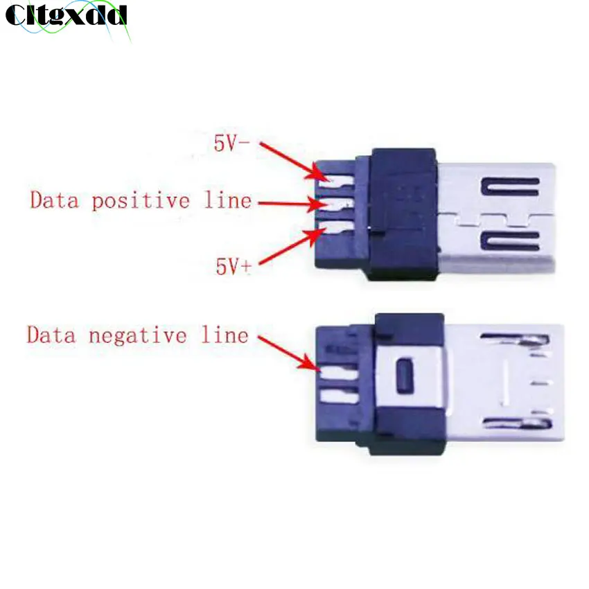 Cltgxdd 20 шт. микро USB 5Pin штекер черный сварочный кабель для передачи данных OTG