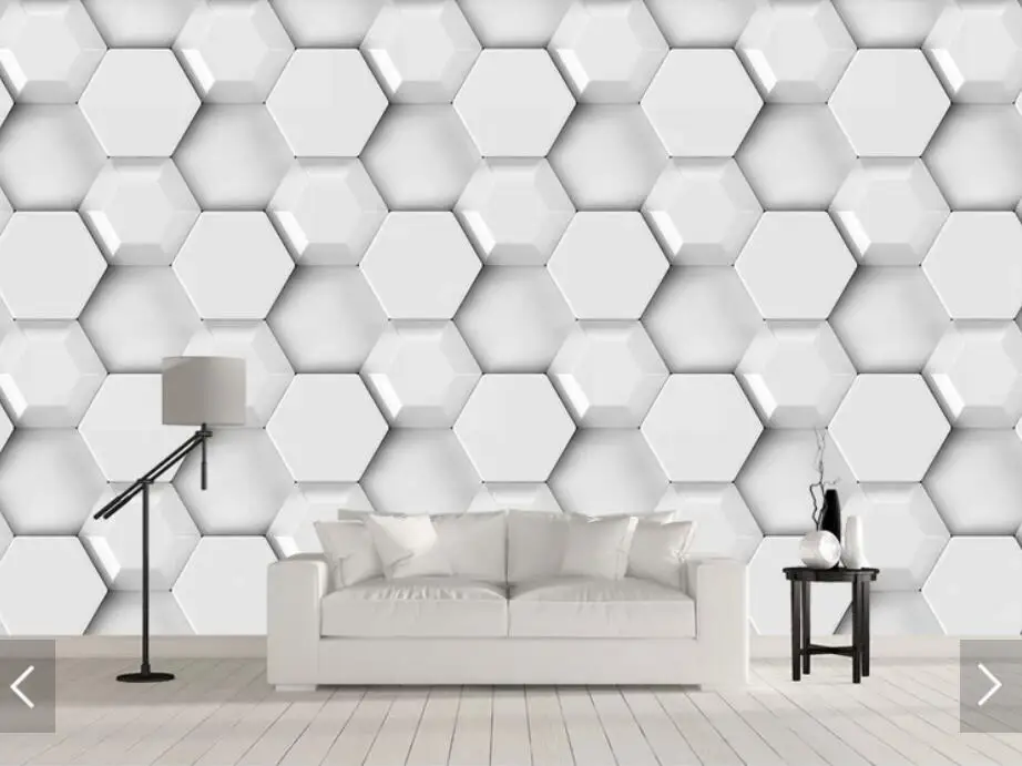 Абстрактная белая Шестигранная настенная 3D Роспись креативная бумага для
