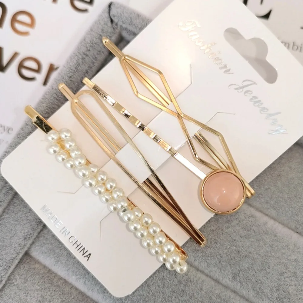M MISM 4Pcs/Set ins 2020 New Sweet Round Korean Pearl Hair Clips Barrettes Hairpins Women Girls Accessories para el cabello on. M MISM 4Pcs/Set ins 2020 Новые сладкие круглые корейские заколки с жемчугом для волос аксессуары для женщин и девочек para el c