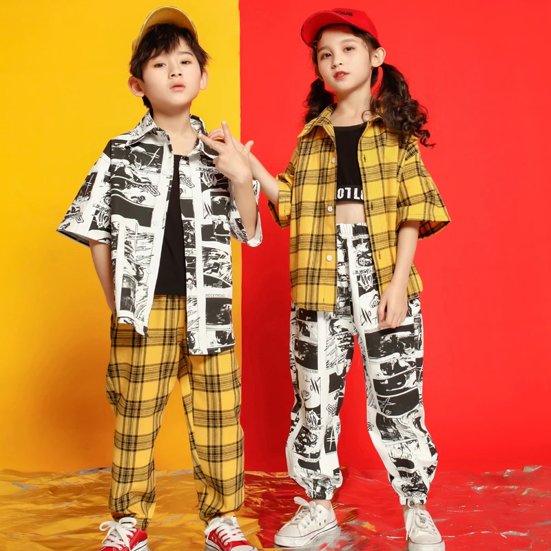 

Children Hip Hop Clothing Oversized T Shirt Tops Casual Shorts for Girls Boys Jazz Dance Costumes Ballroom Dancing Clothes Wear