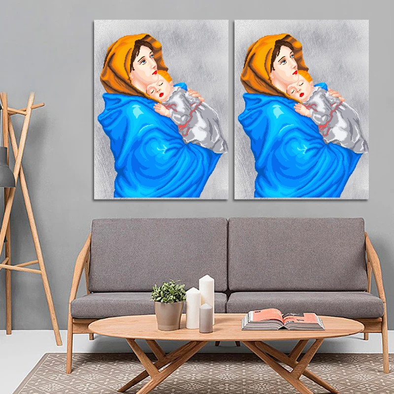 &quotМать и дитя&quot Мозаика PaintingDIY 5D алмазов картина вышивки крестом полный круглый