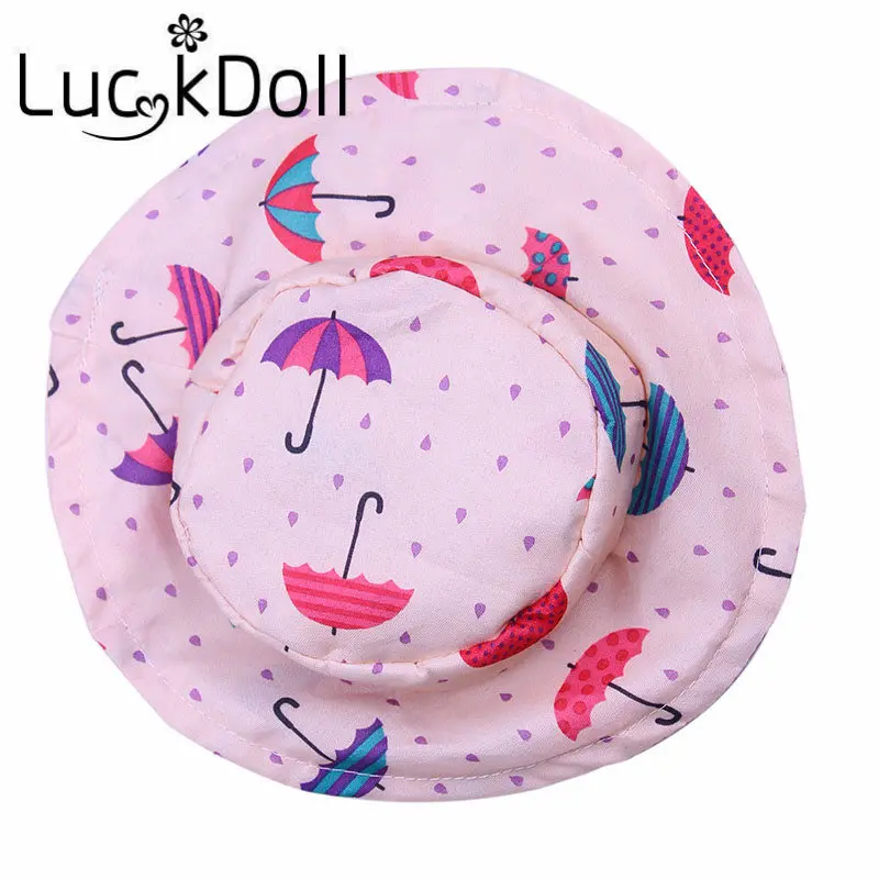 LUCKDOLL Платье с принтом шляпа и пояс подходят 18 дюймов Американский 43 см BabyDoll