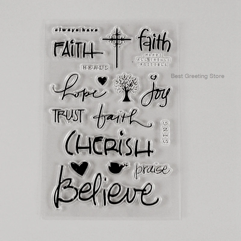 

faith card quote stamps clear silicone scrapbooking stamp faith craft stamps
