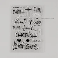 faith card quote stamps clear silicone scrapbooking stamp faith craft stamps