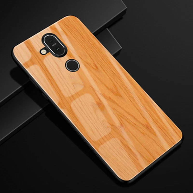Чехол из закаленного стекла для Nokia 7 1 Plus мягкая силиконовая рамка жесткая задняя