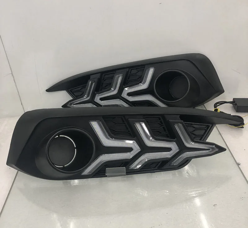 New design For Honda Civic 10th 2016 2017 12V Car LED DRL Daytime Running Lights fog lamp with Flowing Turn Yellow Signal | Автомобили и