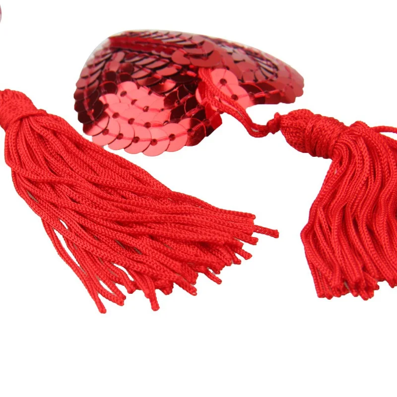 Соблазнительное украшение с кисточками пайетки в форме сердца 1 пара (2 шт.)