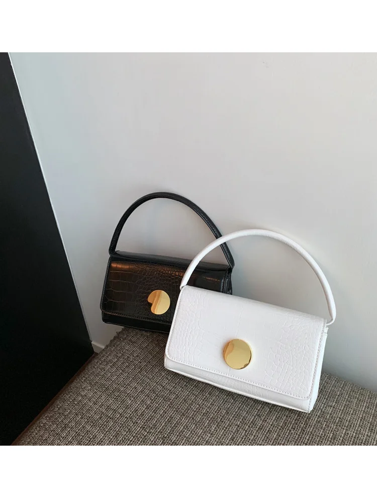 Сумка-багет для женщин с узором крокодиловая кожа сумки из лакированной кожи