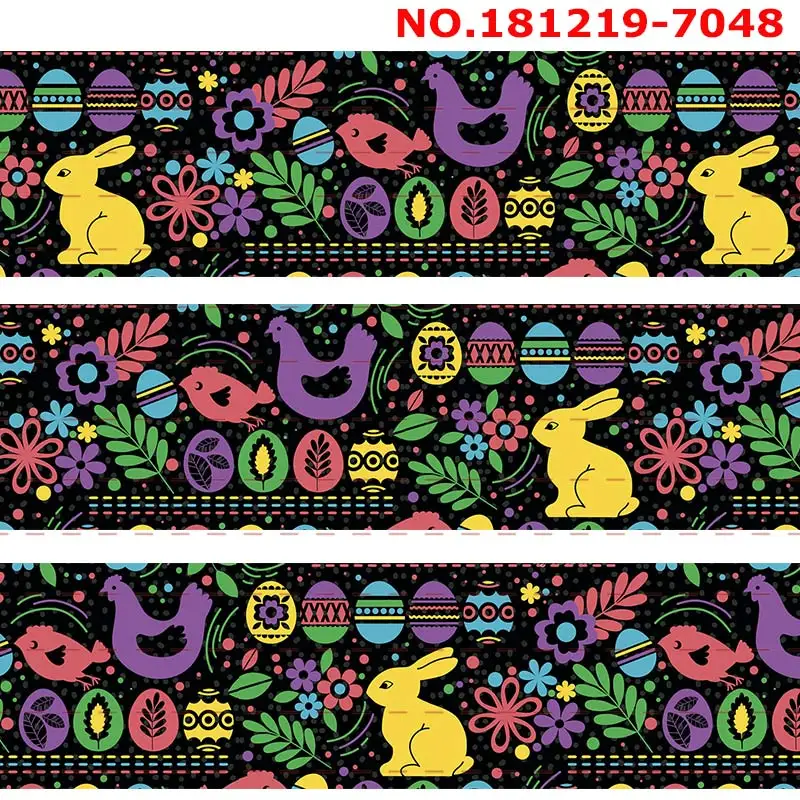 50 ярдов Прекрасный Пасхальный день ленты напечатанные grosgrain ленты 7037-7048 - Цвет: 181219  7048