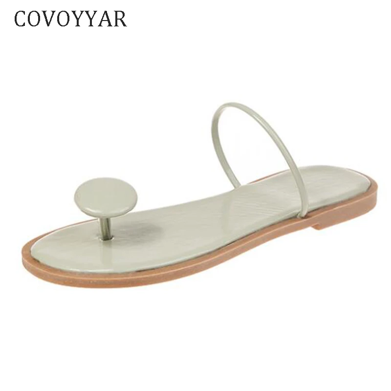 COVOYYAR/2019 летние женские сандалии вьетнамки на плоской подошве пляжные в стиле