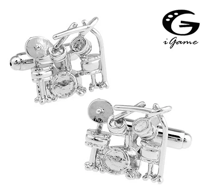 

iGame Drum Set Cuff Links Quality Brass Material Silver Color Free Shipping