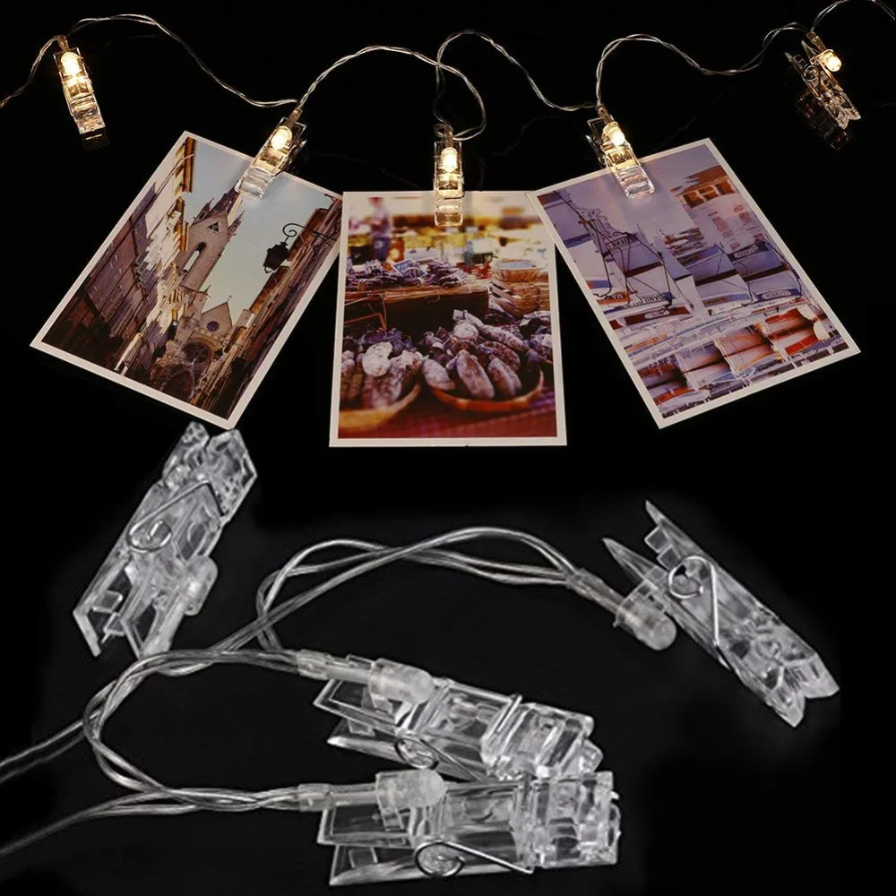 LED Card Photo Clip Lights String Battery Operated 10LED / 20LED | Лампы и освещение