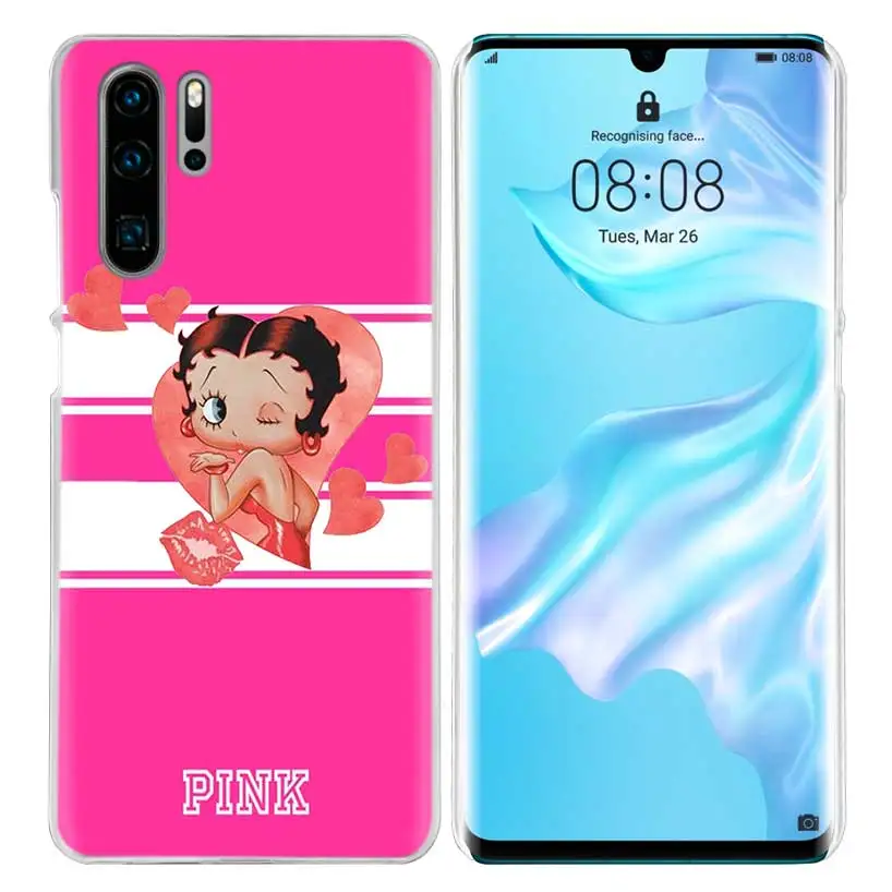 Розовый сексуальный чехол Betty Boop для huawei P20 P30 P Smart Nova 4 3i P10 P9 P8 mate 10 20 lite Pro Mini жесткий чехол для телефона pc - Цвет: 06