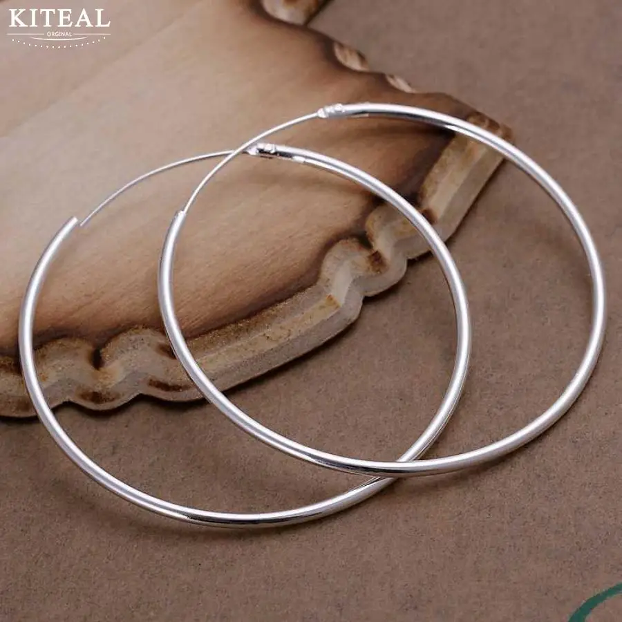 KITEAL aliexpress посеребренные духи для женщин Гладкий круг обруч Серебряный Большой