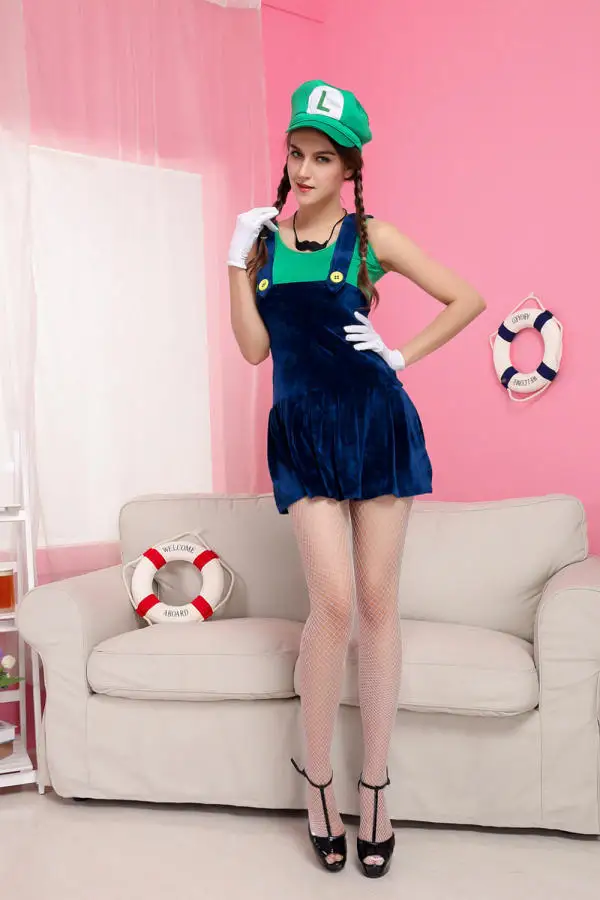 

Top Sale Sexy Costumes Women Hot Sale Pretty Plumber Costume 3S1518 Two-Piece Costume Dress Sexy Fancy Costumes