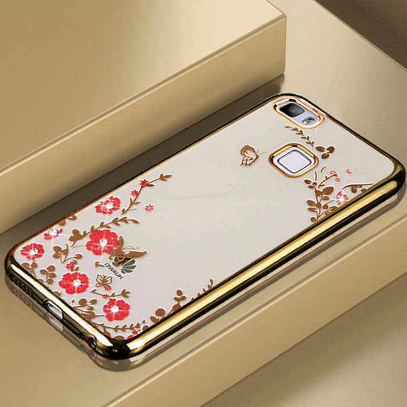 YonLinTan coque чехол для HuaWei P10 lite p10lite прозрачный со стразами телефона мягкий цветок