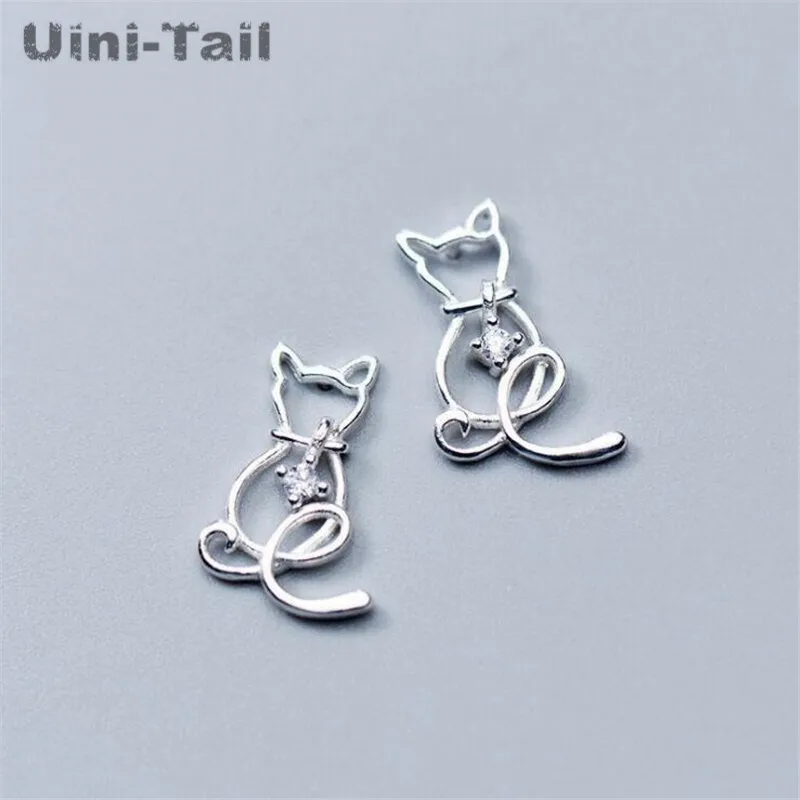 

Серьги женские из серебра 925 пробы, в виде кошки