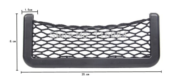 

New Black 20CM Car Net Organizer Pockets Car Storage Net Automotive Bag Box Adhesive Visor Car Bag For Tools Mobile Phone