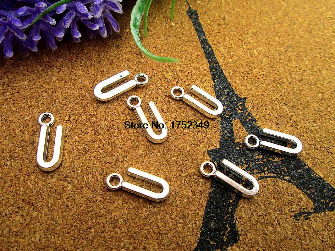 30 шт алфавитные буквы подвески античные шелковые алфавиты/буквы U 16 мм Подвески |