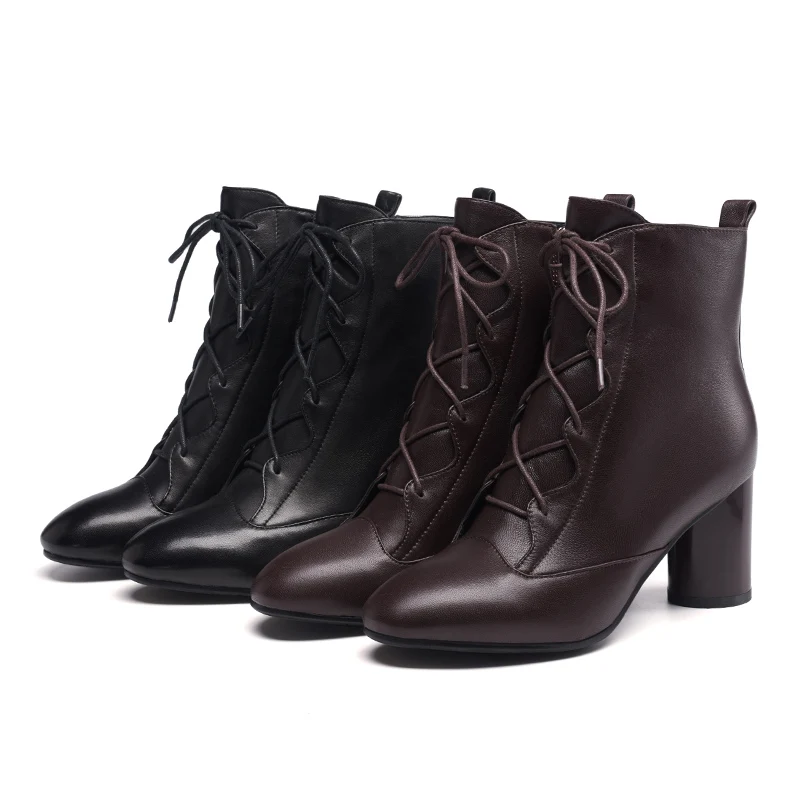 Universe/женские ботильоны из мягкой овечьей кожи обувь на шнуровке модные ботинки