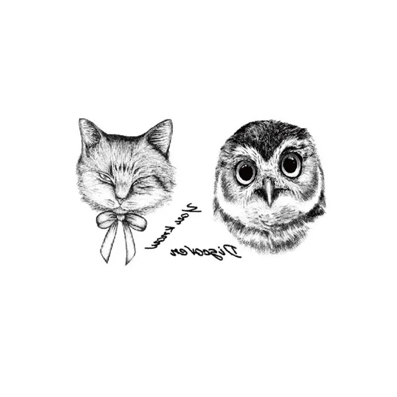 

Temporary tattoos stickers summer new styles cute owl cat flash tattoos paste makeup hands girls children water transfer papers