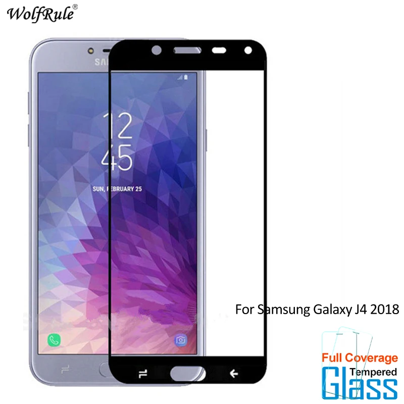 Защитное стекло для Samsung Galaxy J4 2018 закаленное полноразмерная пленка телефона