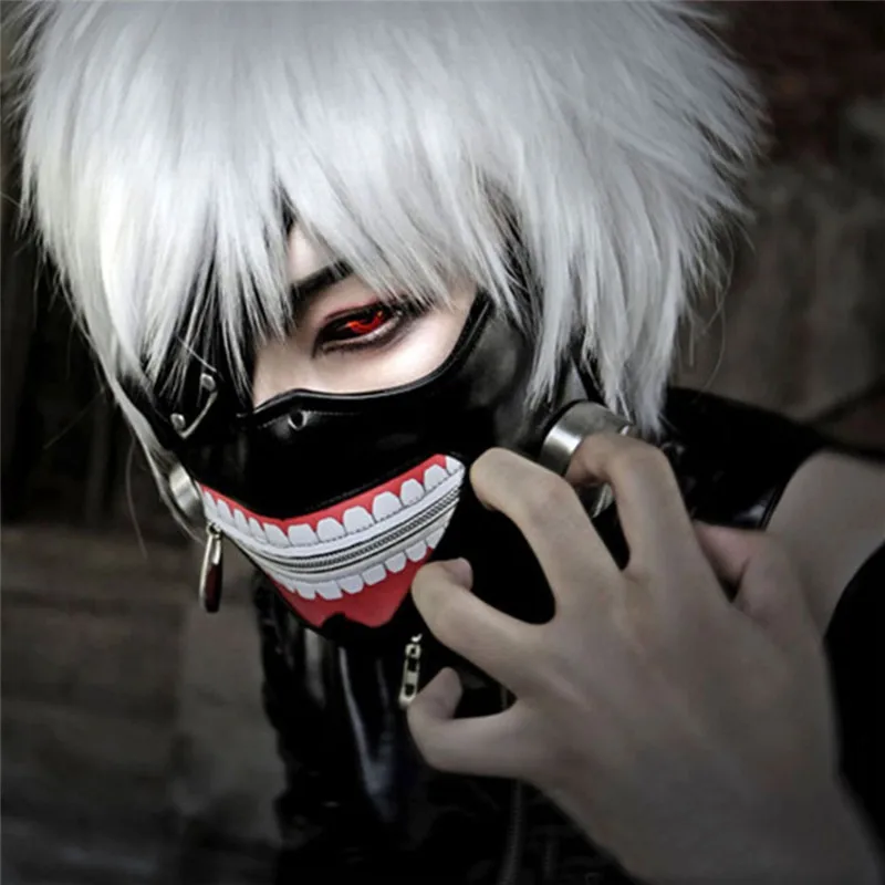 Аниме Tokyo Ghoul Косплэй маска для косплея канеки кэна и парик Регулируемая Молния