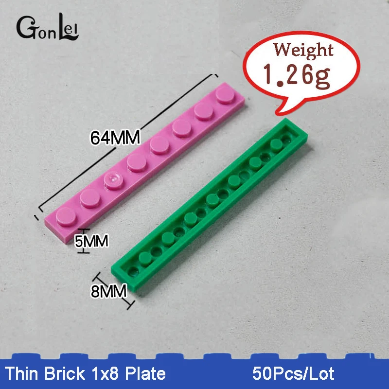 50 шт./лот TECHNIC Mechanical MOC кирпич 1x6 пластина DIY Блок Собрать частицы набор совместим с