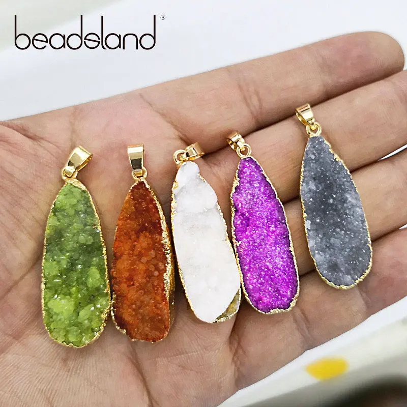 Beadsland натуральный камень полудрагоценный капля воды подвеска DIY модное ожерелье