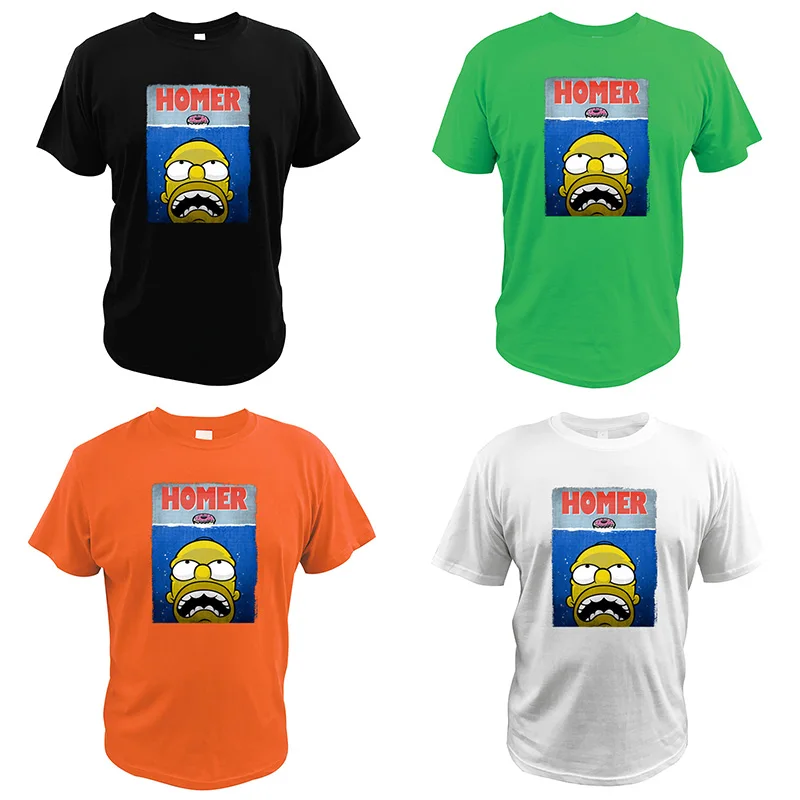 Homer Jay футболка Симпсон пончики ЕС Размер цифровой печати дышащие Camisetas Чистый хлопок Американский мультфильм топы тройник